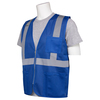 Erb Safety S863P Non-ANSI Mesh Safety Vest, Zip, 3 Pkts, Royal Blue, XL 63266